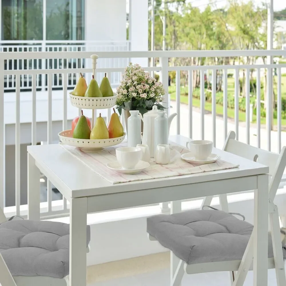 Woven Trends 2-Pack Chair Cushion Pad Seat with Ties for Dining, Kitchen Chairs,